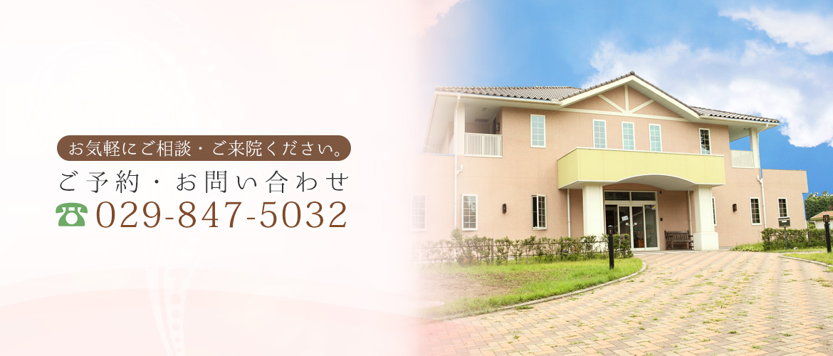 ご予約・お問い合わせ　029-847-5032 